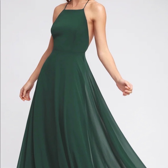 Gorgeous Lulu’s dark green maxi dress - Picture 3 of 8